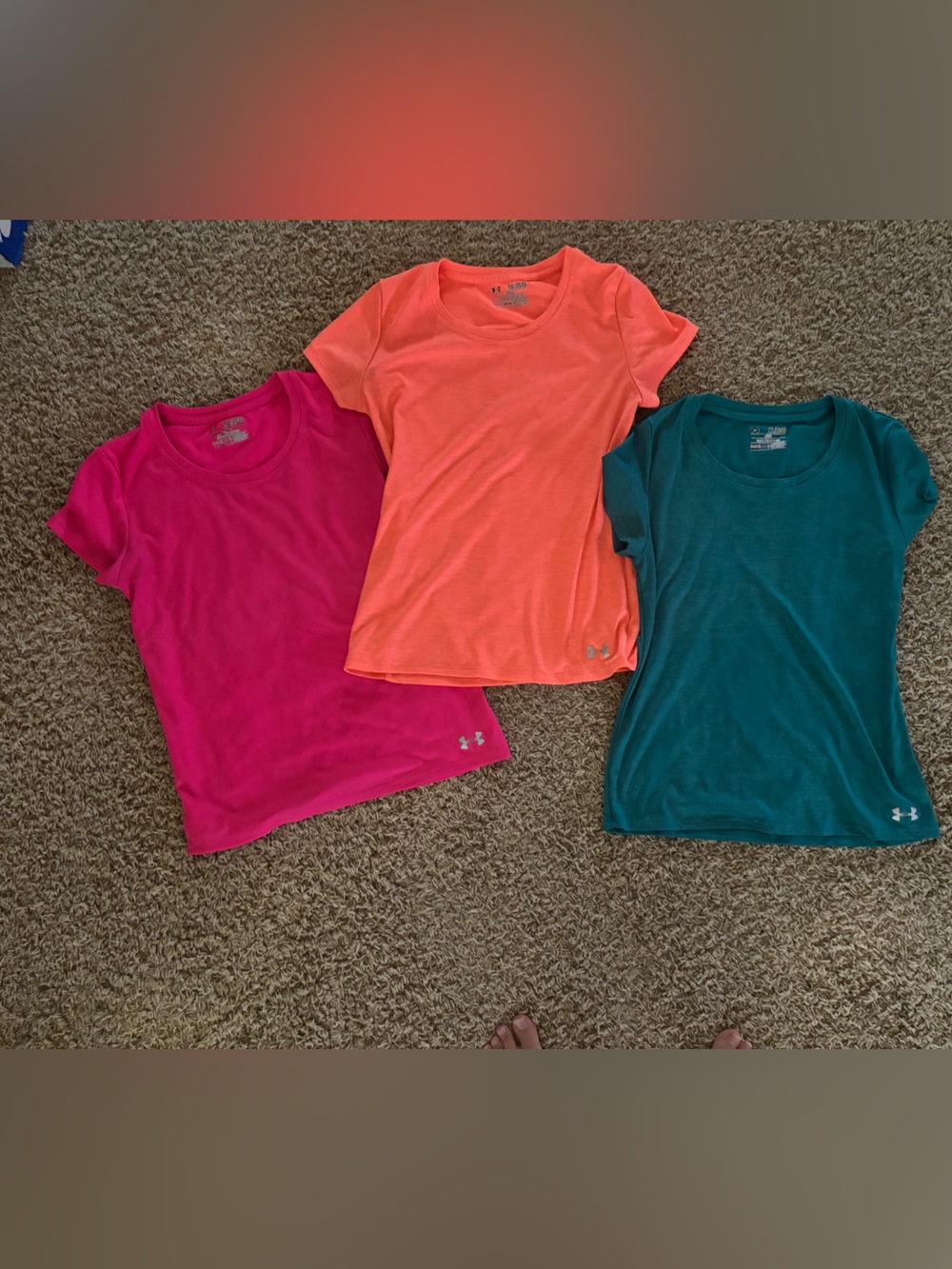 Under Armour Girls Neon Pink, Orange & Teal Performance Tees